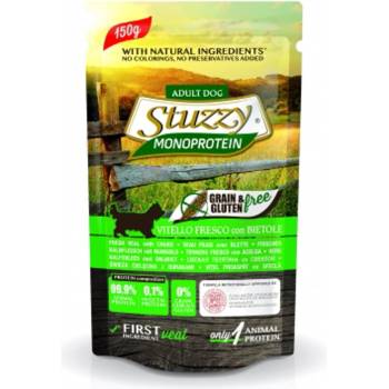 Stuzzy Monoprotein Grain& Gluten Free Fresh Veal With Chard - Пауч за израснали кучета с телешко и цвекло, 150 гр