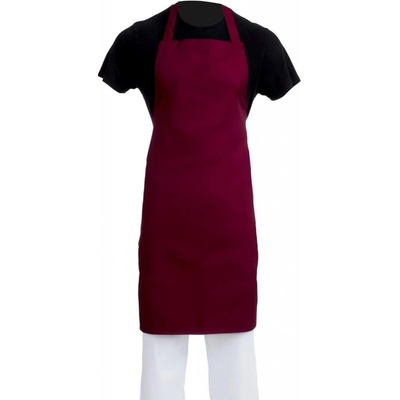 WhitesChefsClothing A557 náprsní zástěra vínová