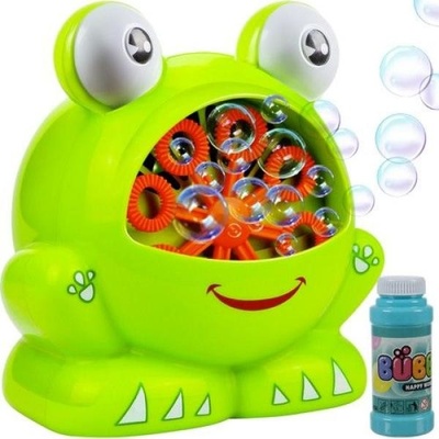 Teddies Bublifuk stroj žába plast 11x13cm na baterie a náplň 2 barvy