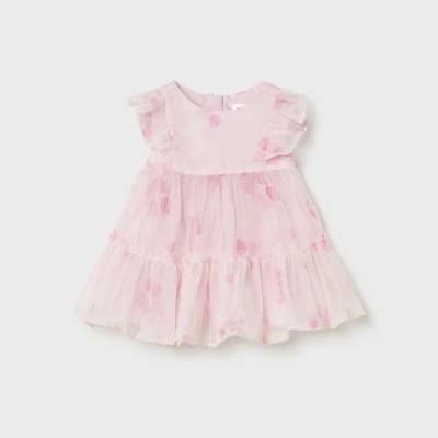 Mayoral Рокля тюл Бебешко розов цвят за новородено момиче Mayoral