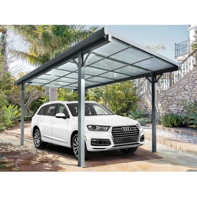 Floraworld přístřešek na auto,plochá střecha 300 x 496 cm – Sleviste.cz