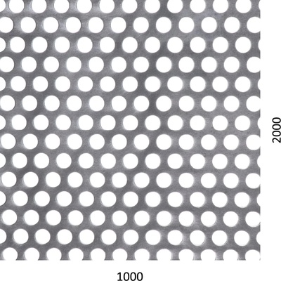 Dierovaný plech Zn t = 1 mm, otvor ø 10 mm, rozteč 15 mm