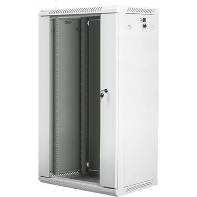 Lanberg rack cabinet 19" wall-mount 22U - 600x450 for self-assembly (flat pack), grey (WF01-6422-10S)