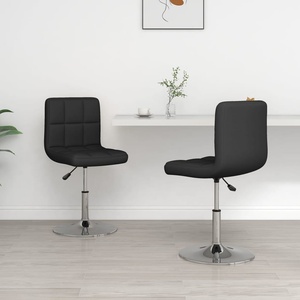 vidaXL Трапезни столове, 2 бр, черни, изкуствена кожа (334180)