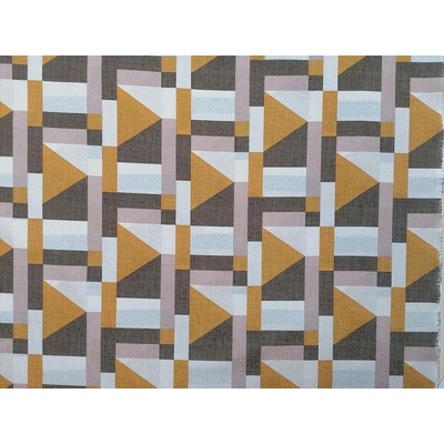 Dekorační látka Geo žlutá šíře 140 cm