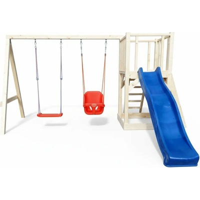 TopKing Věž s rampou skluzavka houpačka pískoviště horo stěna