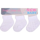 New Baby Kojenecké pruhované ponožky bílé 3ks