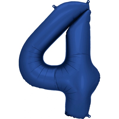 Party Deco Foliová číslice Saténová tmavě modrá, Navy 4 86 cm