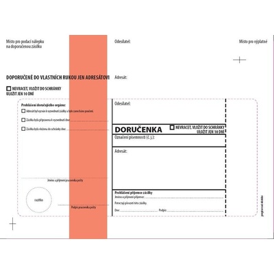 Obálky C5 s doručenkou, vytrhovací okénko - s červeným pruhem / 1000 ks