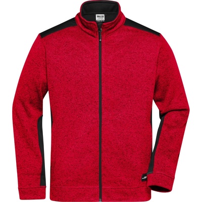 James & Nicholson fleecová mikina JN862 red melange