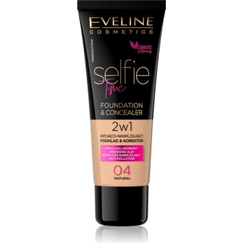 Eveline Cosmetics Selfie Time грим и коректор 2 в 1 цвят 04 Natural 30ml