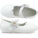 K prvnímu svatému přijímání boty pro dívku dívčí polobotky na suchý zip bílé