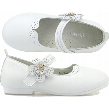 K prvnímu svatému přijímání boty pro dívku dívčí polobotky na suchý zip bílé