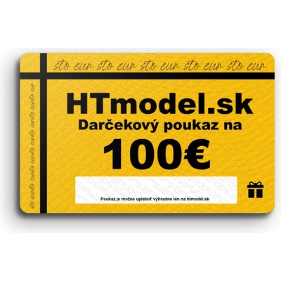 HT model Elektronicka darčeková poukážka - 100 €