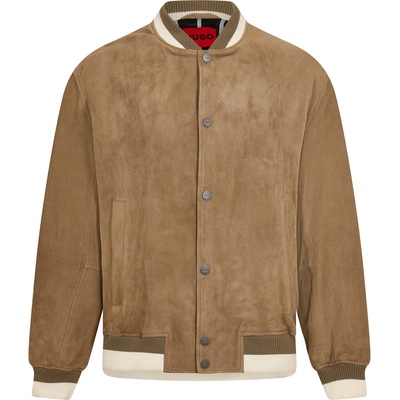 Hugo Яке Hugo Men's Ledam Leather Jacket - Medium Brown