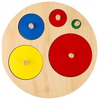 Smart Baby Дървен пъзел Smart Baby - Кръгове с различна големина (MO11)