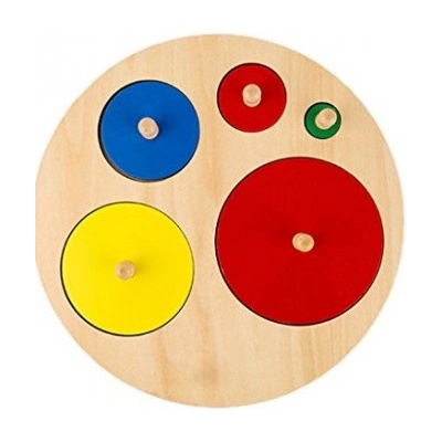 Smart Baby Дървен пъзел Smart Baby - Кръгове с различна големина (MO11)