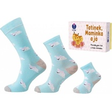 TATÍNEK, MAMINKA A JÁ kojenecké a dospělé ponožky NOVIA v dárkové krabičce králík 1 krabička