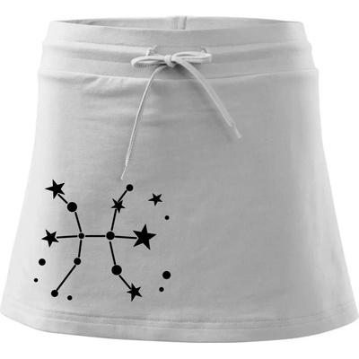 Súhvezdie Pisces Ryby Športová sukne two in one XS Biela