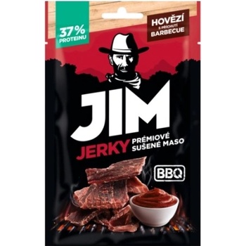 Jim Jerky Prémiové sušené maso hovězí s příchutí BBQ 23 g
