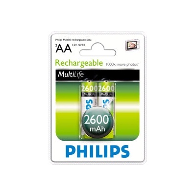 Tp vision Philips Акумулаторна батерия HR6 AA, 2600 mAh, 2 блистера (R6B2A260/10)