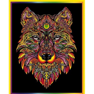 Omaľovánky Colorvelvet zamatový obrázok vlk