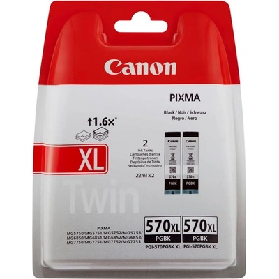 КОМПЛЕКТ 2 ГЛАВИ ЗА CANON PIXMA MG 5700/5750/5751/5752/5753/6800/6850/6851/6852/6853/7700/7750/7751/7752/7753/TS 5055/6052/5050/5051/5052/6050/6051/8050/8051/8052/8053/9050/9051/9052/9055 - HIGH CAPACITY - Black - PGI-570XLPGBKTW - PN 0318C001 (0318C001)