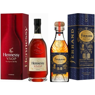 Hennessy VSOP + Ferrand Cognac Double Cask 42.3% (set 1 x 0.7 L, 1 x 0.7 L)