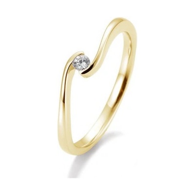 Sofia Diamonds prsteň zo žltého zlata s diamantom BE41 85939 Y