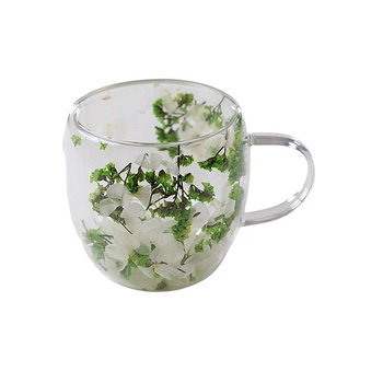 CupHup Стъклена термо чаша CupHup Passion Flower, Двойно дъно, Ageratum (02-13)