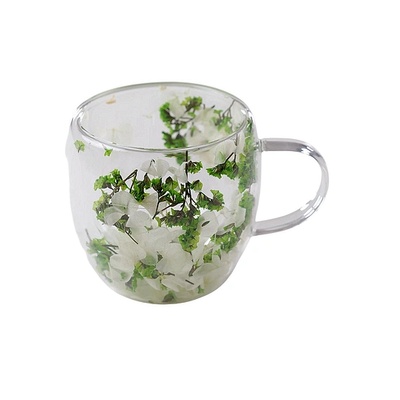 CupHup Стъклена термо чаша CupHup Passion Flower, Двойно дъно, Ageratum (02-13)