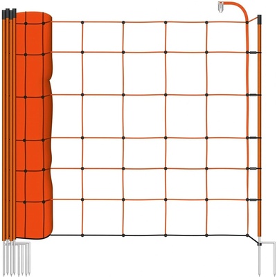 Oranžová vodivá síť STANDARD pro elektrický ohradník pro ovce, kozy, výška 90 cm, 50 m, dvojitý hrot