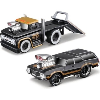 Maisto - Muscle Transports - 1966 Chevrolet C60 Flatbed 1970 Oldsmobile Vista Cruiser, 1: 6