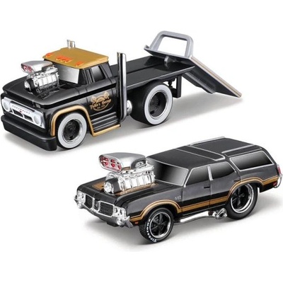 Maisto - Muscle Transports - 1966 Chevrolet C60 Flatbed 1970 Oldsmobile Vista Cruiser, 1: 6