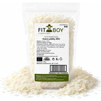 FITBOY Kokos plátky BIO 500 g