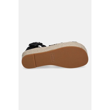 BOSS Кожени еспадрили BOSS Machica в черно с платформа 50542356 (50542356.001)