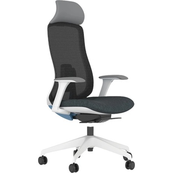 Image 1 of Antares Работен стол Antares DARIO GREY, до 120кг, дамаска/мрежа, синхронен механизъм, коригиране на дълбочината, заключване в позиция, лумбална опора, ергономичен, сив (DARIO-GREY)