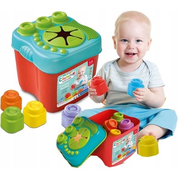 Clementoni CLEMMY Set sensorický vkládací kyblík + 15 soft kostek
