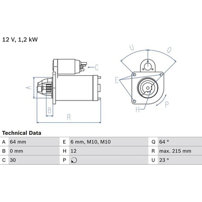 BOSCH 0 986 025 180 Startér (0986025180)