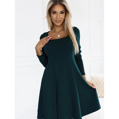 Numoco Удобна рокля с дълъг ръкав и трапец - зелена Numoco IVANA numoco | Zelen | ЖЕНИ | S