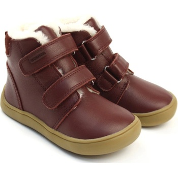 Protetika dívčí zimní boty Barefoot Deny vínová