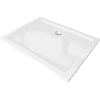 Mexen Flat правоъгълно тънко поддушово корито 120 x 80 cm, бяло, сифон хром - 40108012 (40108012)