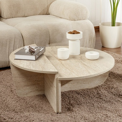 ASG Orion - дизайнерска маса травертин (8684282969341)