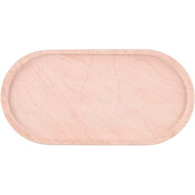 MAKU Овална мраморна табла за сервиране 30х15 см. - светло червена (tb maku 647373)