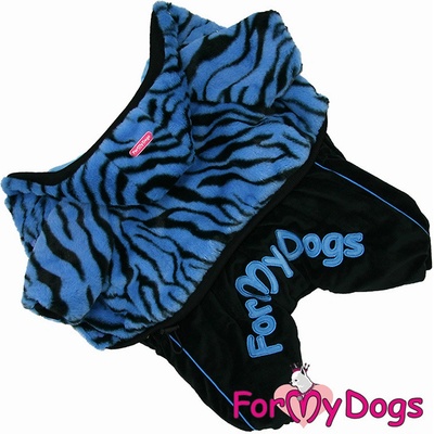 FOR MY DOGS Plyšový overal BLUE ZEBRA