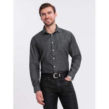 Ombre Clothing Мъжка дънкова риза с бродирана джоб Ombre Clothing Ombre Clothing | Cheren | МЪЖЕ | S