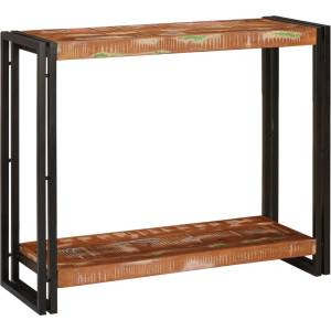 vidaXL Конзолна маса с рафт 90 x 33 x 75 см Солидно възстановено дърво (4104738)