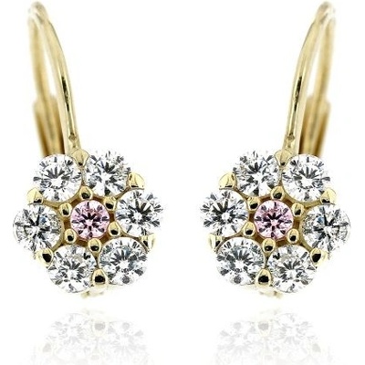 Zlatnictví U Kostela dámské náušnice bílo-růžové kytičky žr 701465939