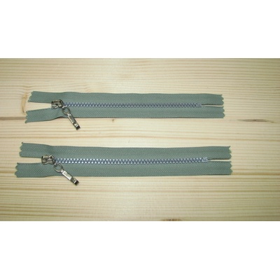Kostenný zips zelený 3mm nedeliteľný 14cm
