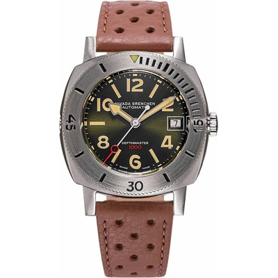 Nivada Grenchen Depthmaster Čísla - Brown Racing Strap